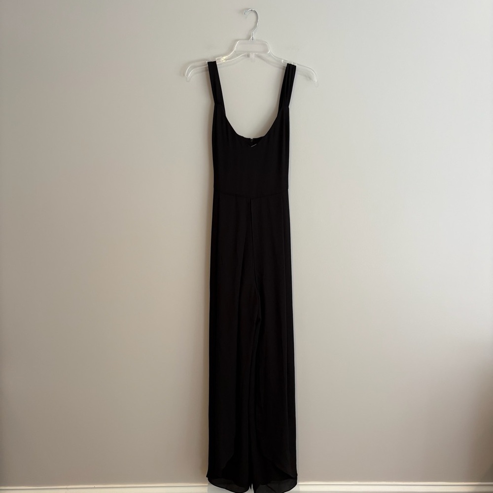 White House Black Market Black Chiffon Jumpsuit